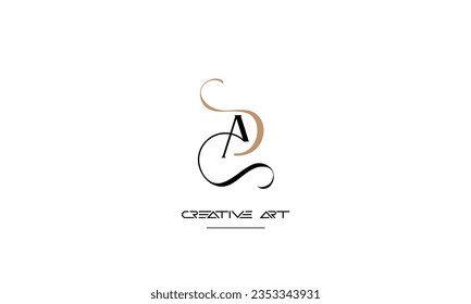 AD, DA, A, D abstract letters logo monogram