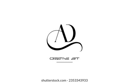 AD, DA, A, D abstract letters logo monogram