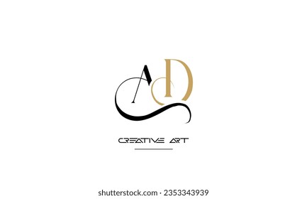 AD, DA, A, D abstract letters logo monogram