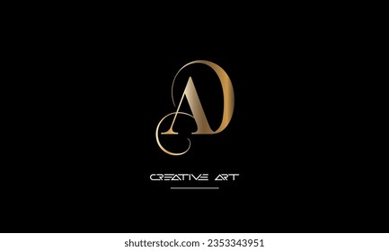 AD, DA, A, D abstract letters logo monogram