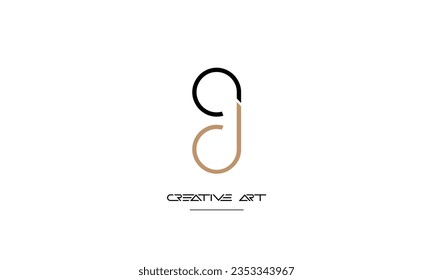 AD, DA, A, D abstract letters logo monogram