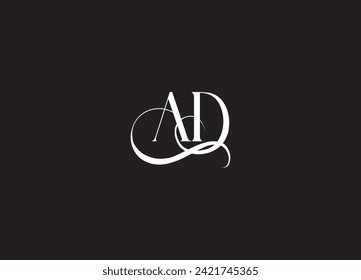 AD, DA, A, D letras abstractas monograma