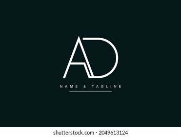 AD or DA Abstract initial monogram letter alphabet logo