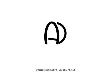 MONOGRAMA DEL LOGOTIPO DE LA LETRA ABSTRACTAS DE AD, DA