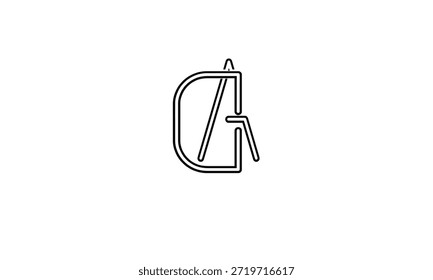 MONOGRAMA DEL LOGOTIPO DE LA LETRA ABSTRACTAS DE AD, DA