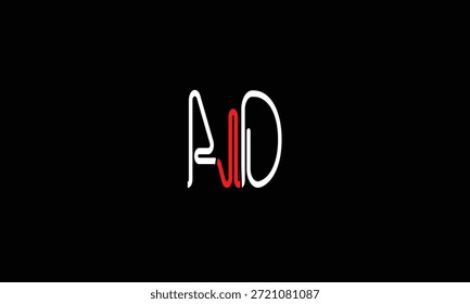 MONOGRAMA DEL LOGOTIPO DE LA LETRA ABSTRACTAS DE AD, DA