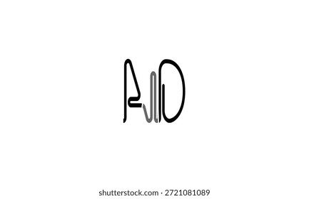 MONOGRAMA DEL LOGOTIPO DE LA LETRA ABSTRACTAS DE AD, DA