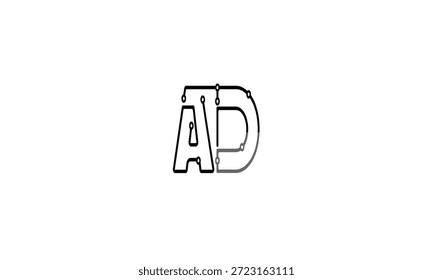 MONOGRAMA DEL LOGOTIPO DE LA LETRA ABSTRACTAS DE AD, DA