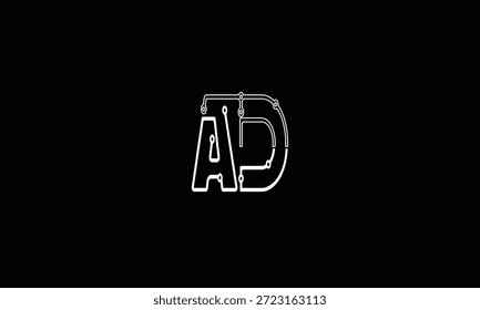MONOGRAMA DEL LOGOTIPO DE LA LETRA ABSTRACTAS DE AD, DA