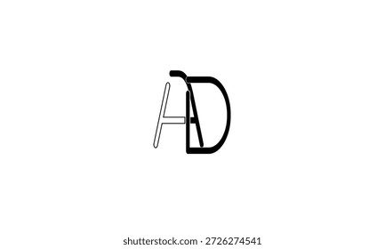 MONOGRAMA DEL LOGOTIPO DE LA LETRA ABSTRACTAS DE AD, DA