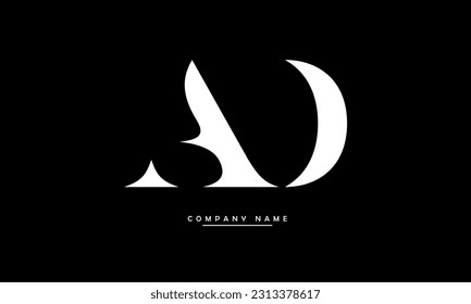 Monograma con el logotipo de las letras abstractas AD, DA