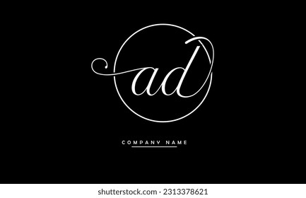 Monograma con el logotipo de las letras abstractas AD, DA