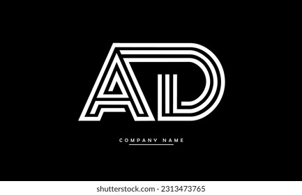 AD, DA Abstrakte Buchstaben Logo Monogramm