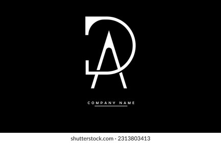 Monograma con el logotipo de las letras abstractas AD, DA