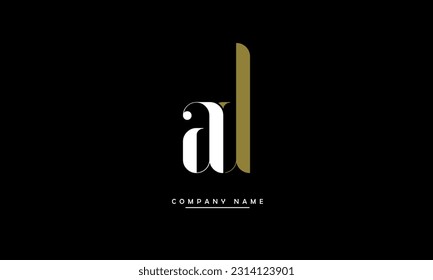 Monograma con el logotipo de las letras abstractas AD, DA