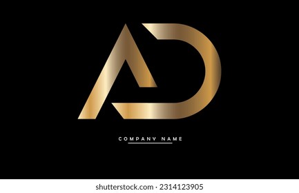 Monograma con el logotipo de las letras abstractas AD, DA