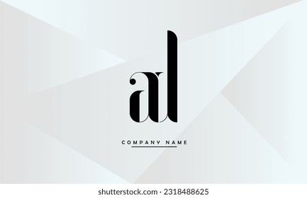 Monograma con el logotipo de las letras abstractas AD, DA