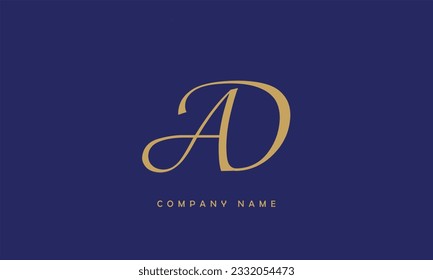 Monograma con el logotipo de las letras abstractas AD, DA
