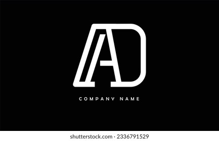 Monograma con el logotipo de las letras abstractas AD, DA