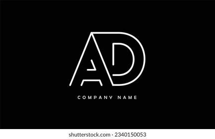 Monograma con el logotipo de las letras abstractas AD, DA