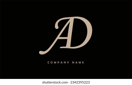 Monograma con el logotipo de las letras abstractas AD, DA