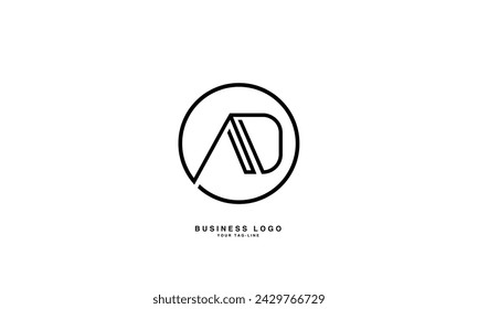 AD, DA, A, D Letras abstractas Logo Monograma