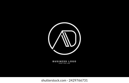 AD, DA, A, D Letras abstractas Logo Monograma