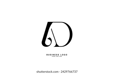 AD, DA, A, D Letras abstractas Logo Monograma