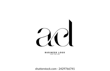 AD, DA, A, D Letras abstractas Logo Monograma