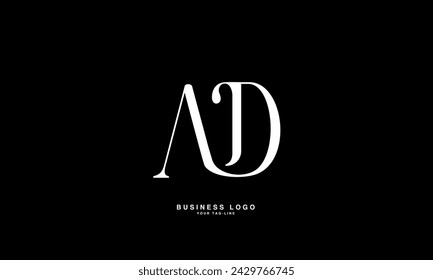 AD, DA, A, D Letras abstractas Logo Monograma