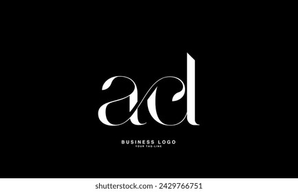 AD, DA, A, D Letras abstractas Logo Monograma