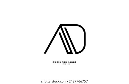AD, DA, A, D Letras abstractas Logo Monograma