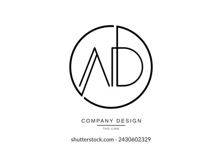 AD, DA Letras abstractas Logo Monograma