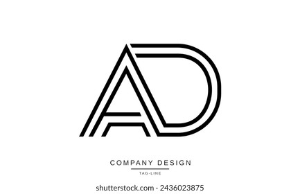 AD, DA Letras abstractas Logo Monograma