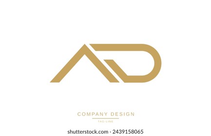 AD, DA Letras abstractas Logo Monograma Diseño Fuente