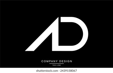 AD, DA Letras abstractas Logo Monograma Diseño Fuente