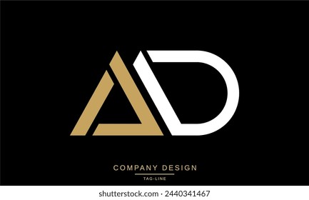 AD, DA Abstract Letters Logo Monogram Design Font
