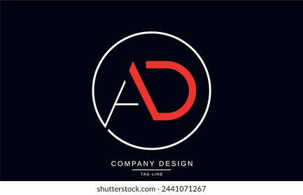 AD, DA Letras abstractas Logo Monograma Diseño Fuente