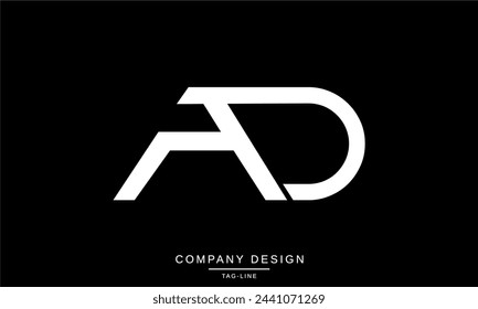 AD, DA Letras abstractas Logo Monograma Diseño Fuente