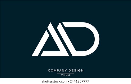 AD, DA Abstract Lettres Logo Monogramme Police de conception