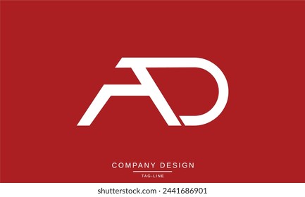 AD, DA Letras abstractas Logo Monograma Diseño Fuente