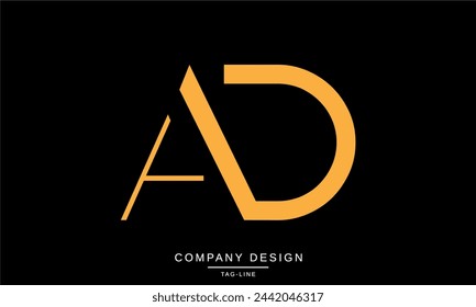 AD, DA Abstract Letters Logo Monogram Design Font