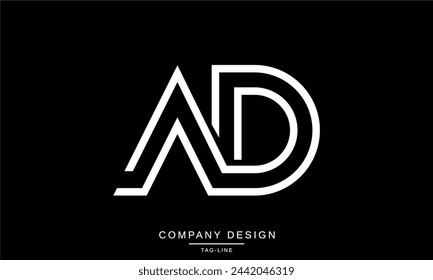 AD, DA Letras abstractas Logo Monograma Diseño Fuente
