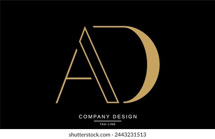 AD, DA Letras abstractas Logo Monograma Diseño Fuente