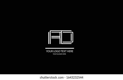 AD DA abstract vector logo monogram template