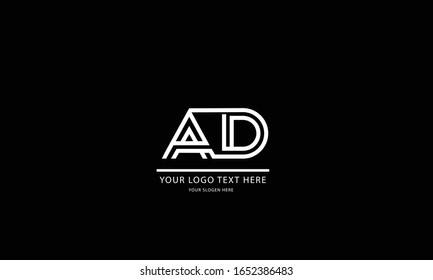 AD DA abstract vector logo monogram template