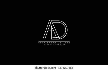 AD DA abstract vector logo monogram template