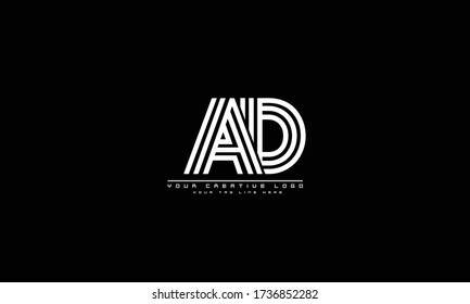 AD DA abstract vector logo monogram template