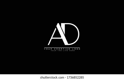 AD DA abstract vector logo monogram template