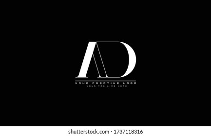 AD DA abstract vector logo monogram template